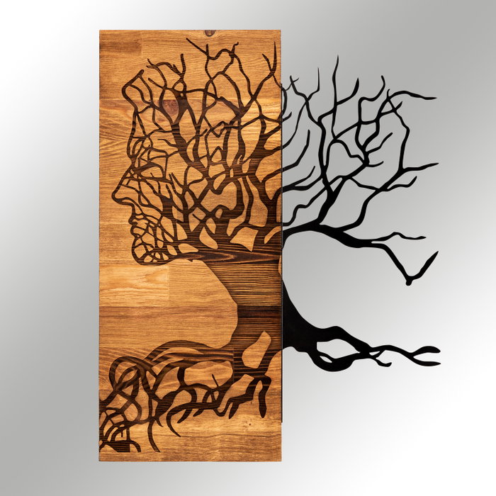 Wallity Muaz Accesorio decorativo de pared Negro y Nogal